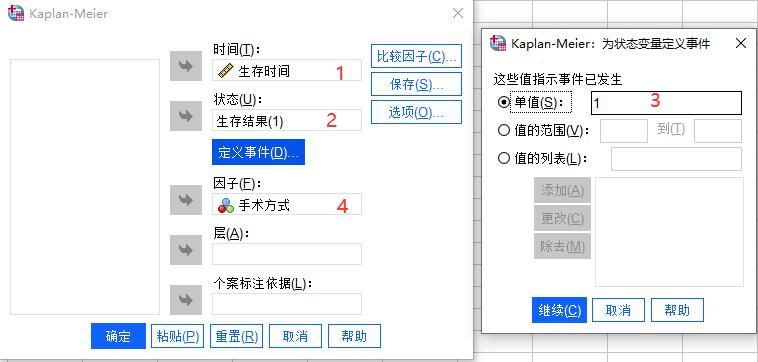用Kaplan-Meier模型判断单个指标对生存