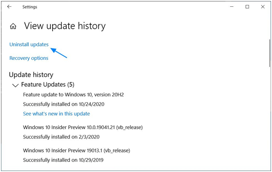 如何卸载Win10 20H2版本,并降级到以前